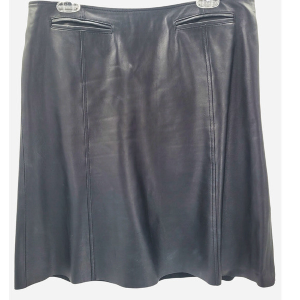 Karen‎ Kane Black Leather Front Pocket Whimsy Mini Skirt